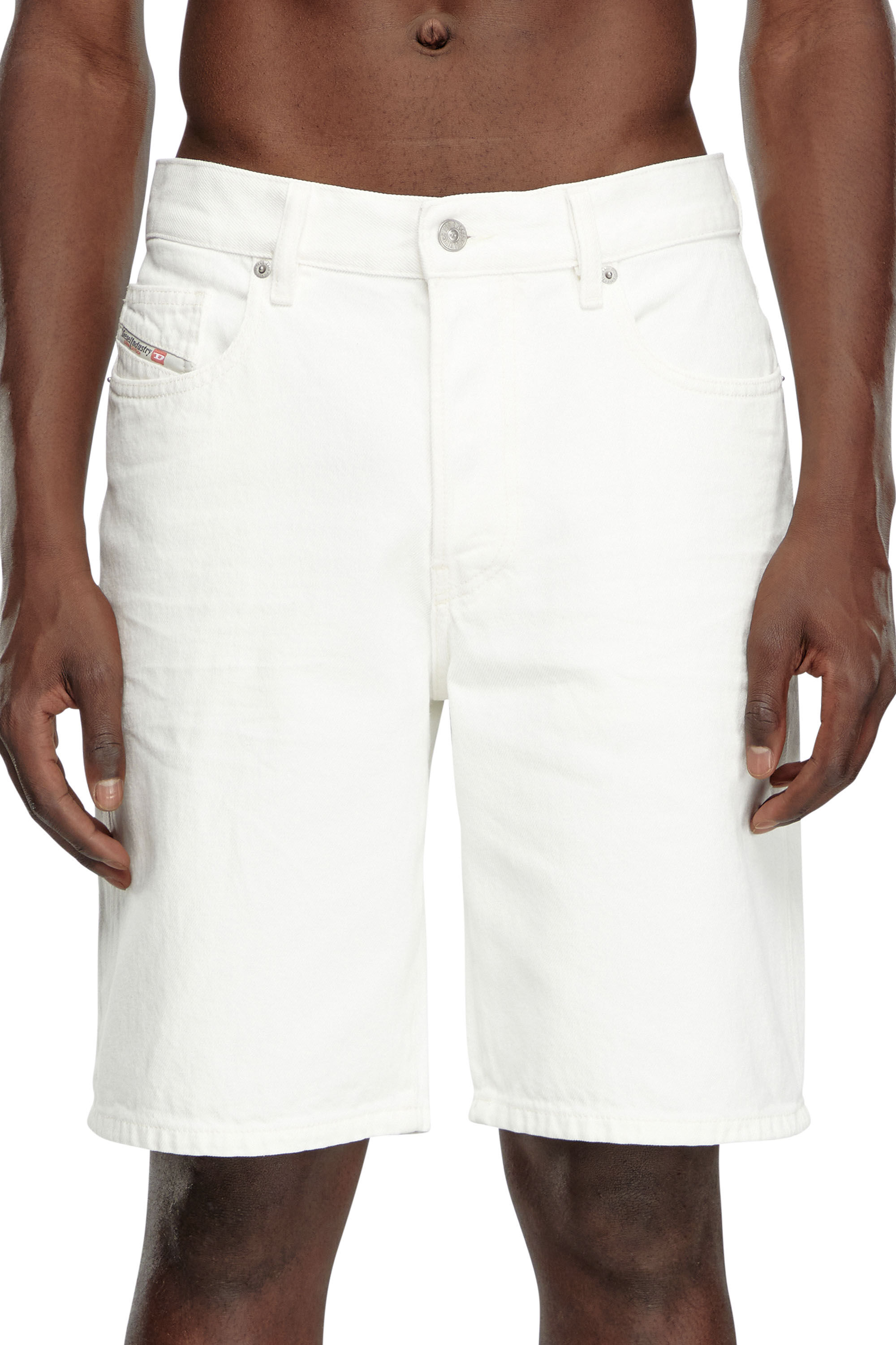 Diesel - REGULAR-SHORT, Man's Denim shorts in White - 3