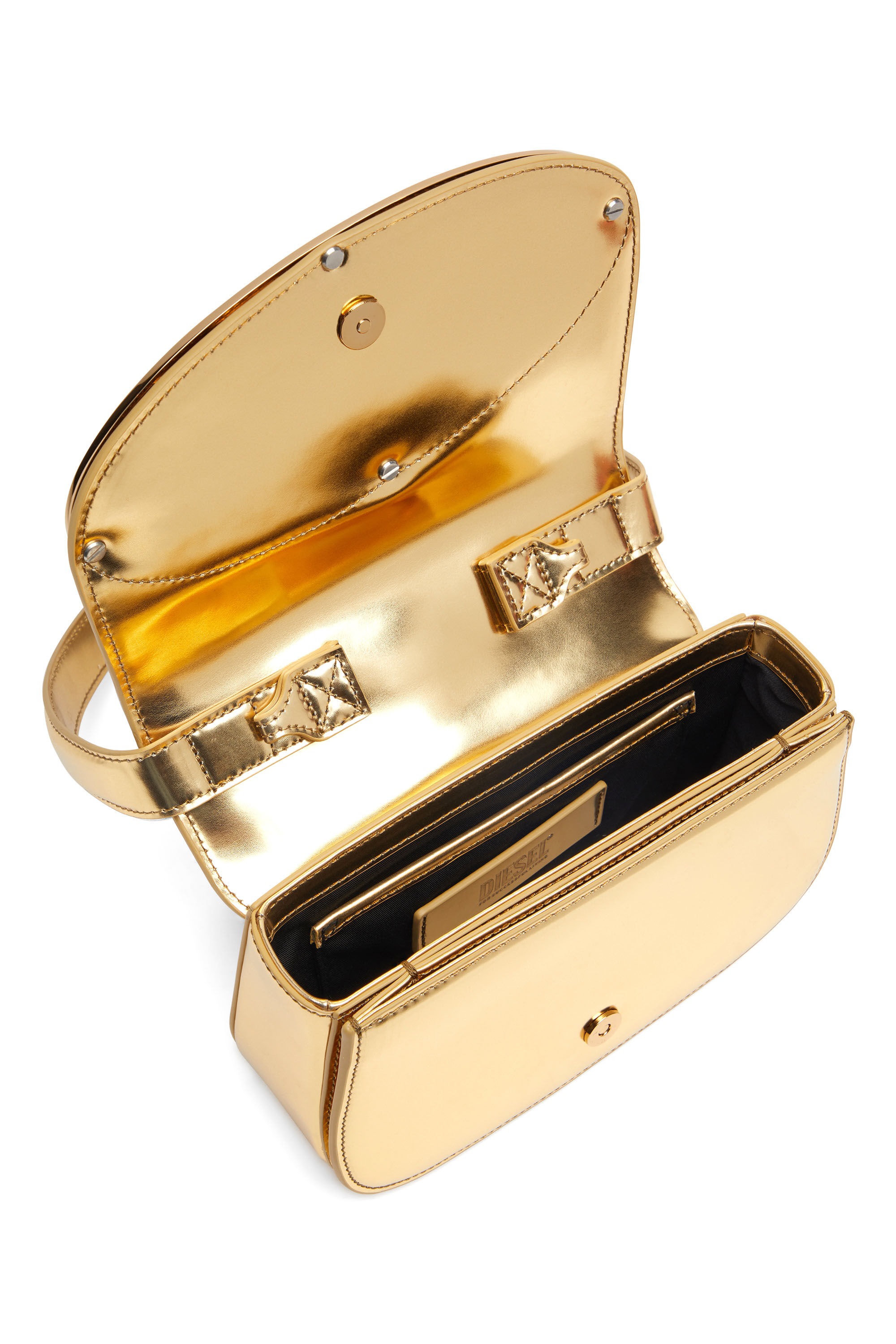 Diesel - 1DR, Woman's 1DR-Iconic shoulder bag in mirrored leather in Gold - 5