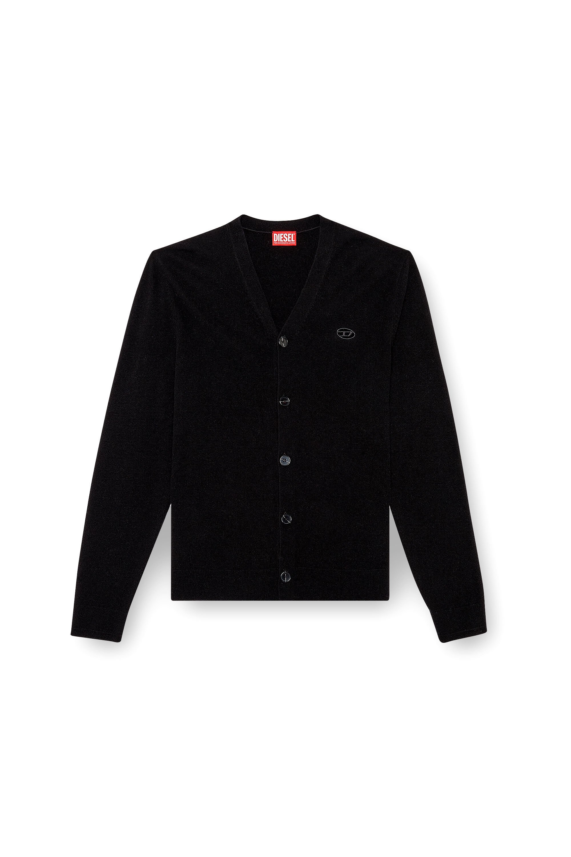 Diesel - K-ZANNIS, Man's Wool and cashmere cardigan in Black - 2