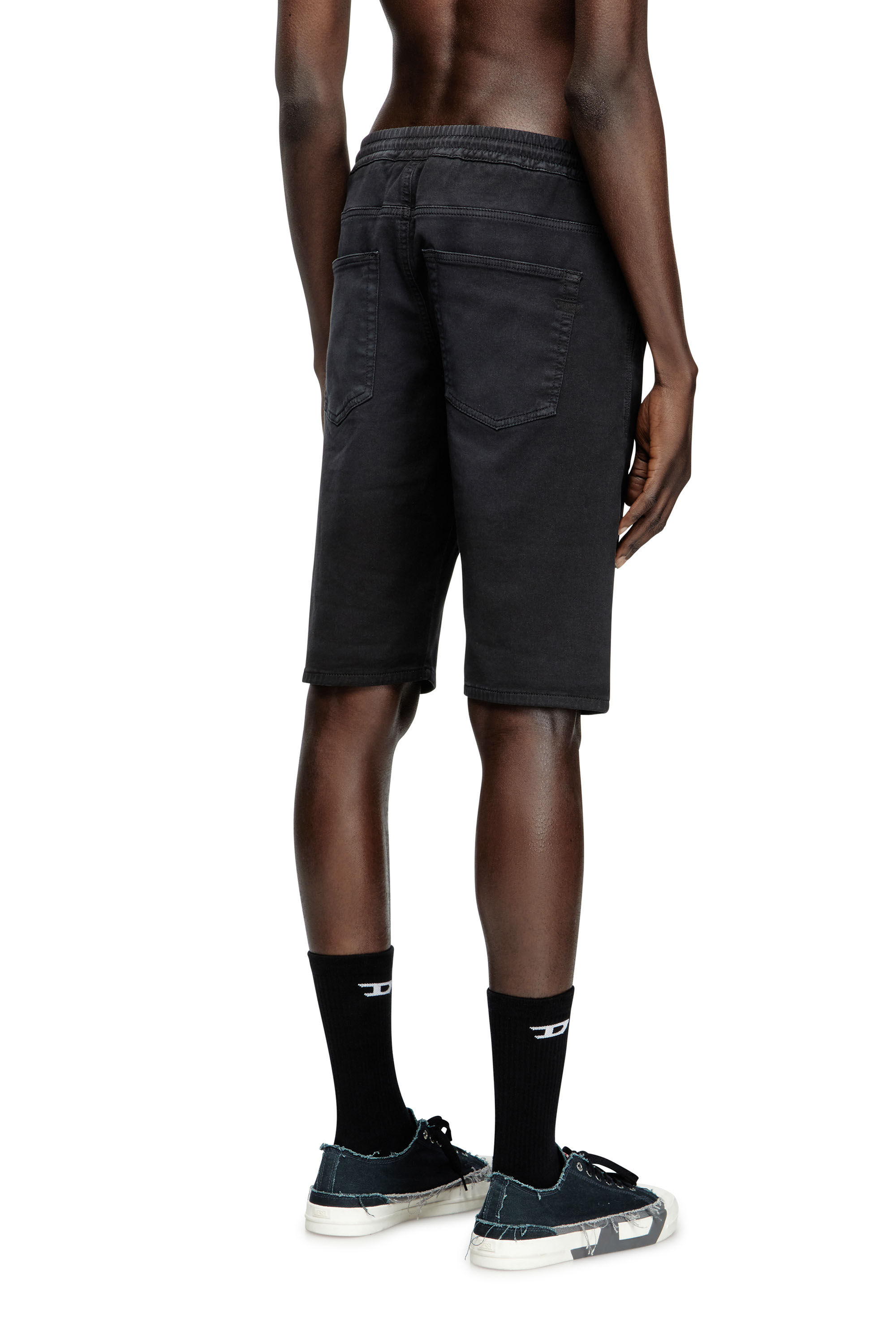 Diesel - 2033 D-KROOLEY-SHORT JOGG, Man's Chino shorts in JoggJeans in Black - 2