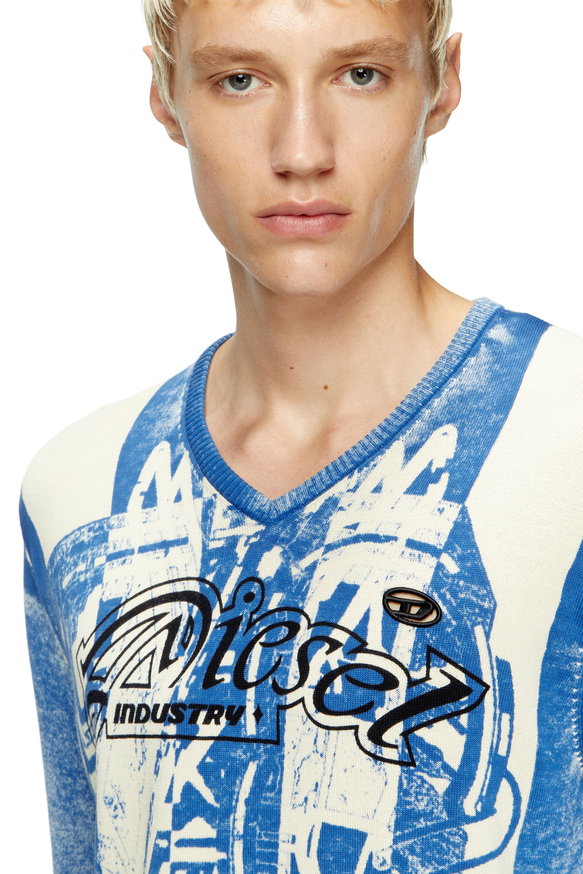 Diesel - K-OLIBA-V, Man's Inside-print striped jumper in null - 5