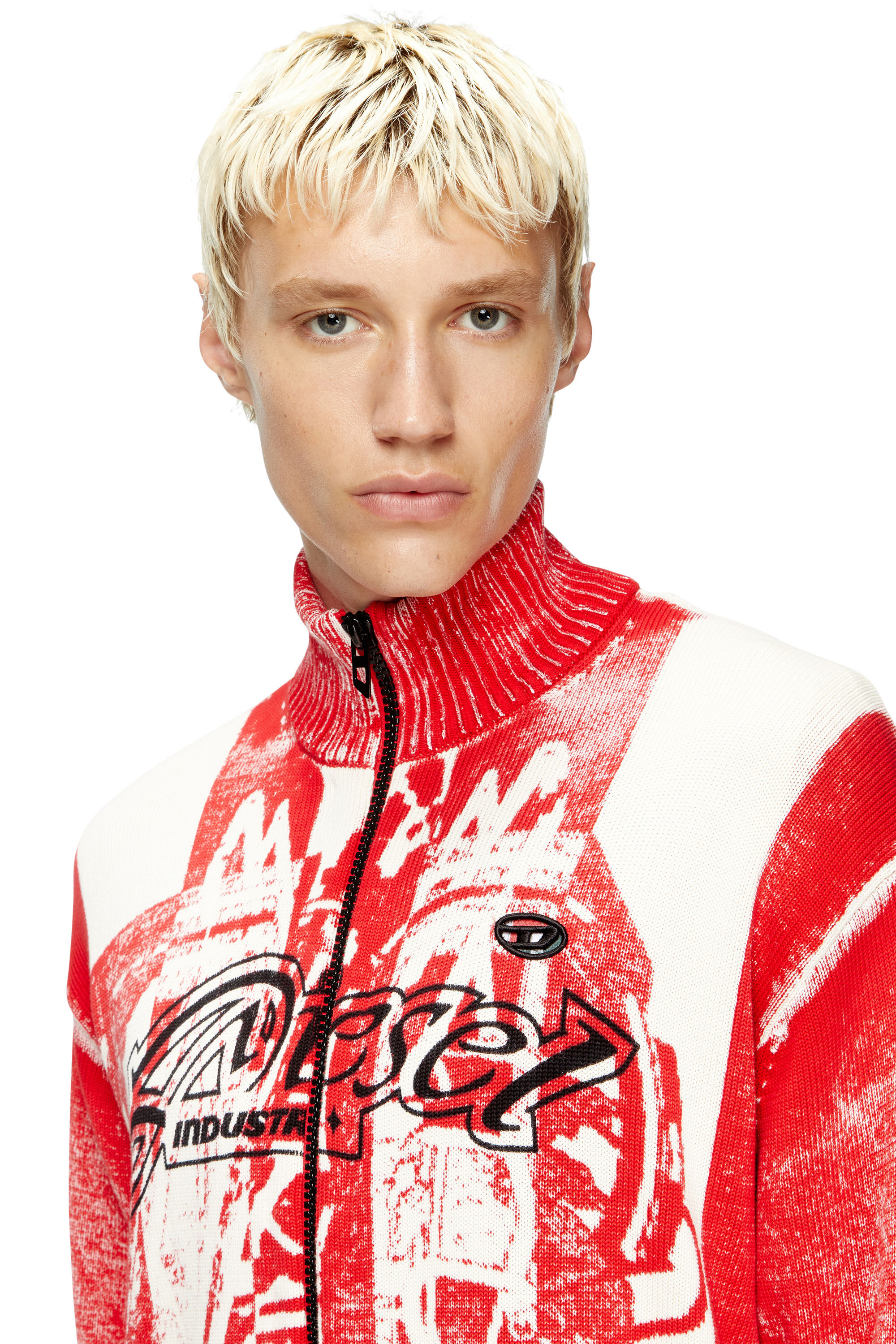 Diesel - K-OLIBA-JKT, Man's Inside-print striped zipped cardigan in null - 5