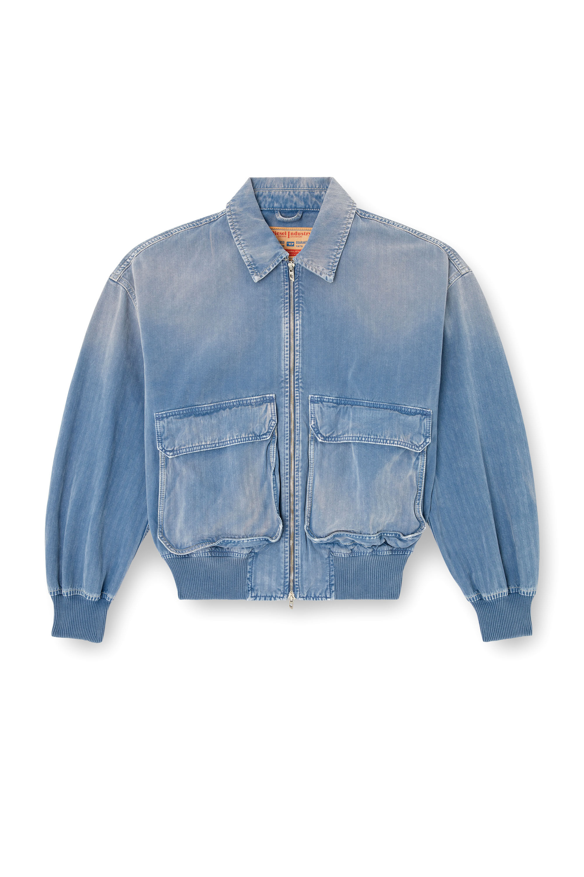 Diesel - D-KURZ, Unisex's Jacket in coloured herringbone denim in Light Blue - 2