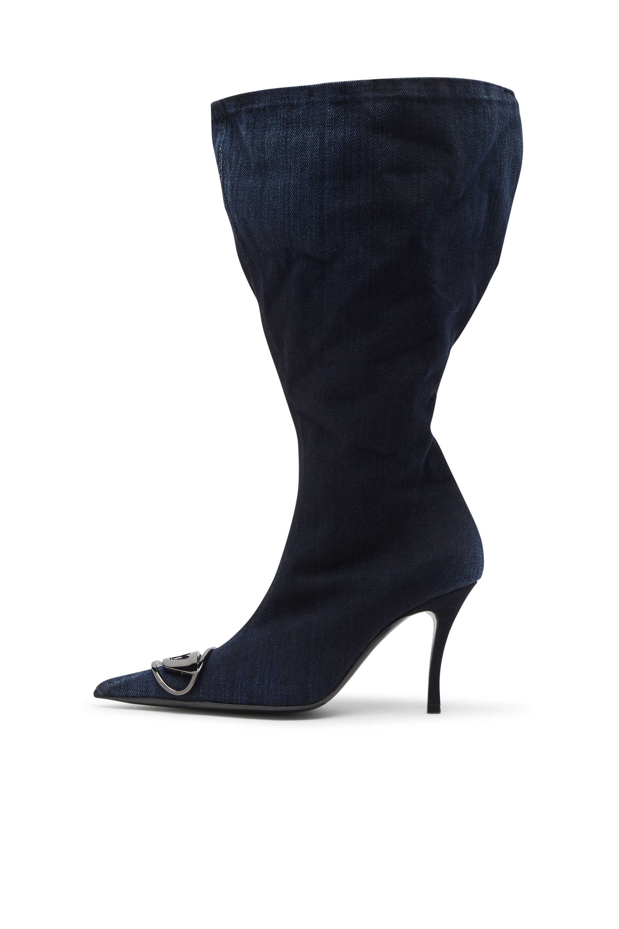 Diesel - D-VENUS KB LARGE, Woman's D-Venus-Wide knee-high boots in denim in Light Blue - 7