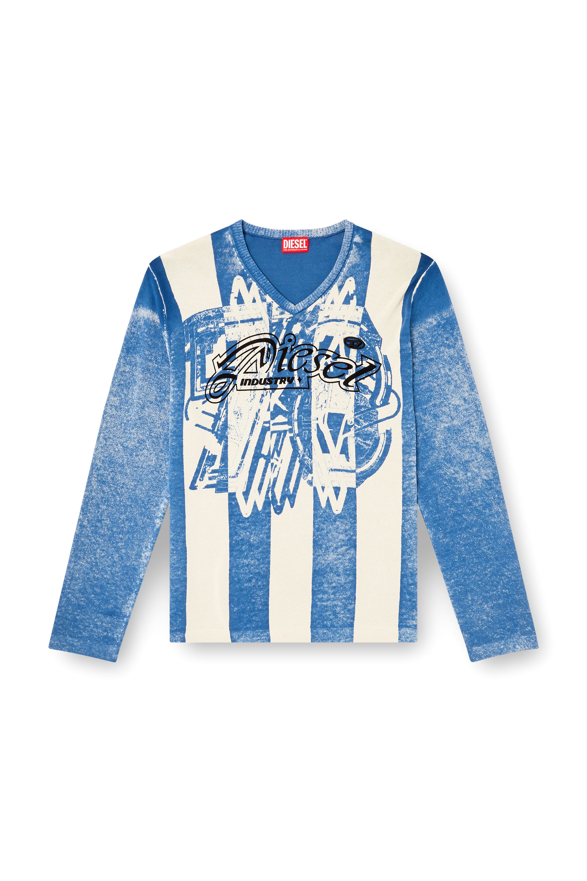 Diesel - K-OLIBA-V, Man's Inside-print striped jumper in null - 2