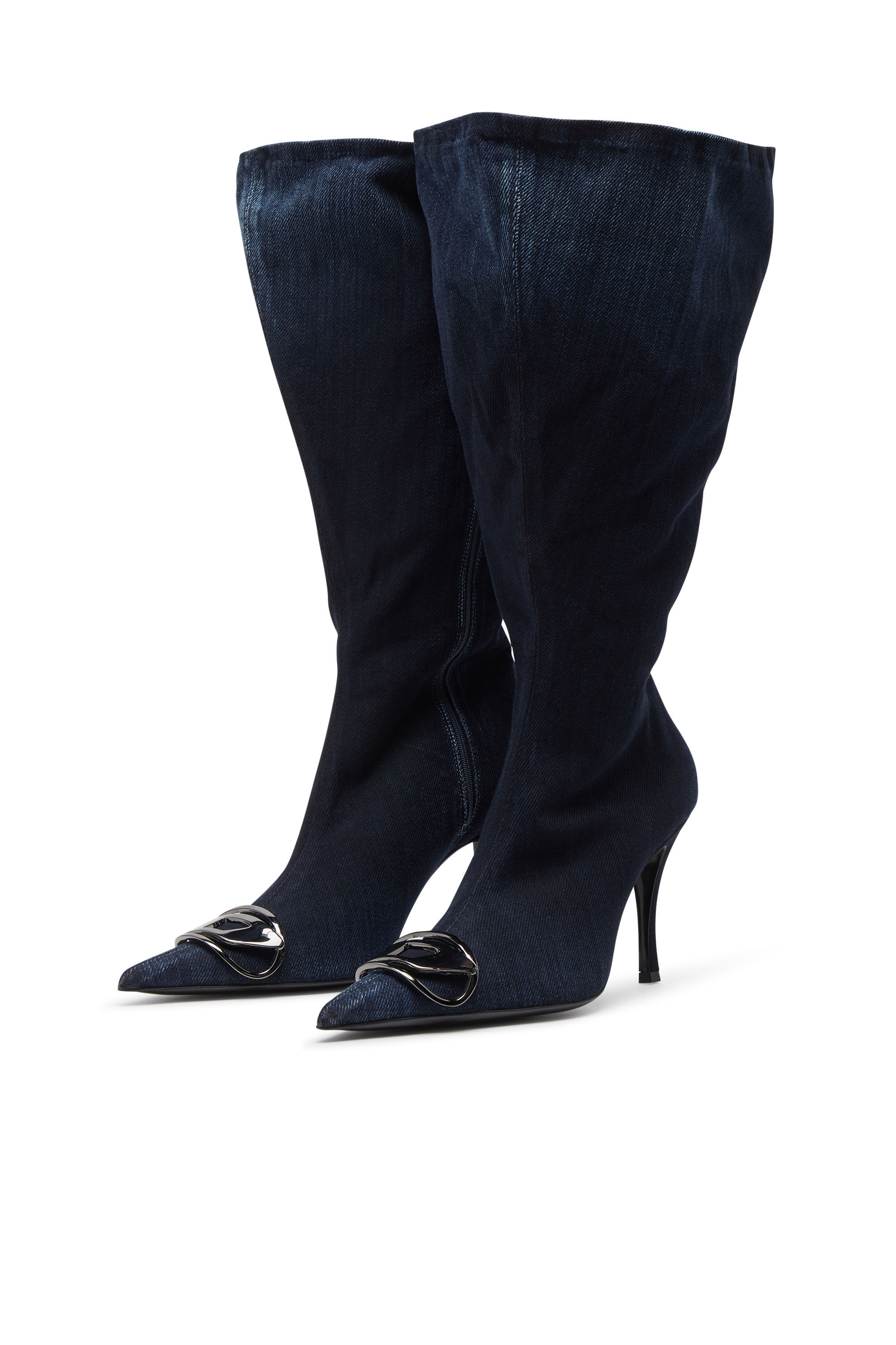 Diesel - D-VENUS KB LARGE, Woman's D-Venus-Wide knee-high boots in denim in Light Blue - 8
