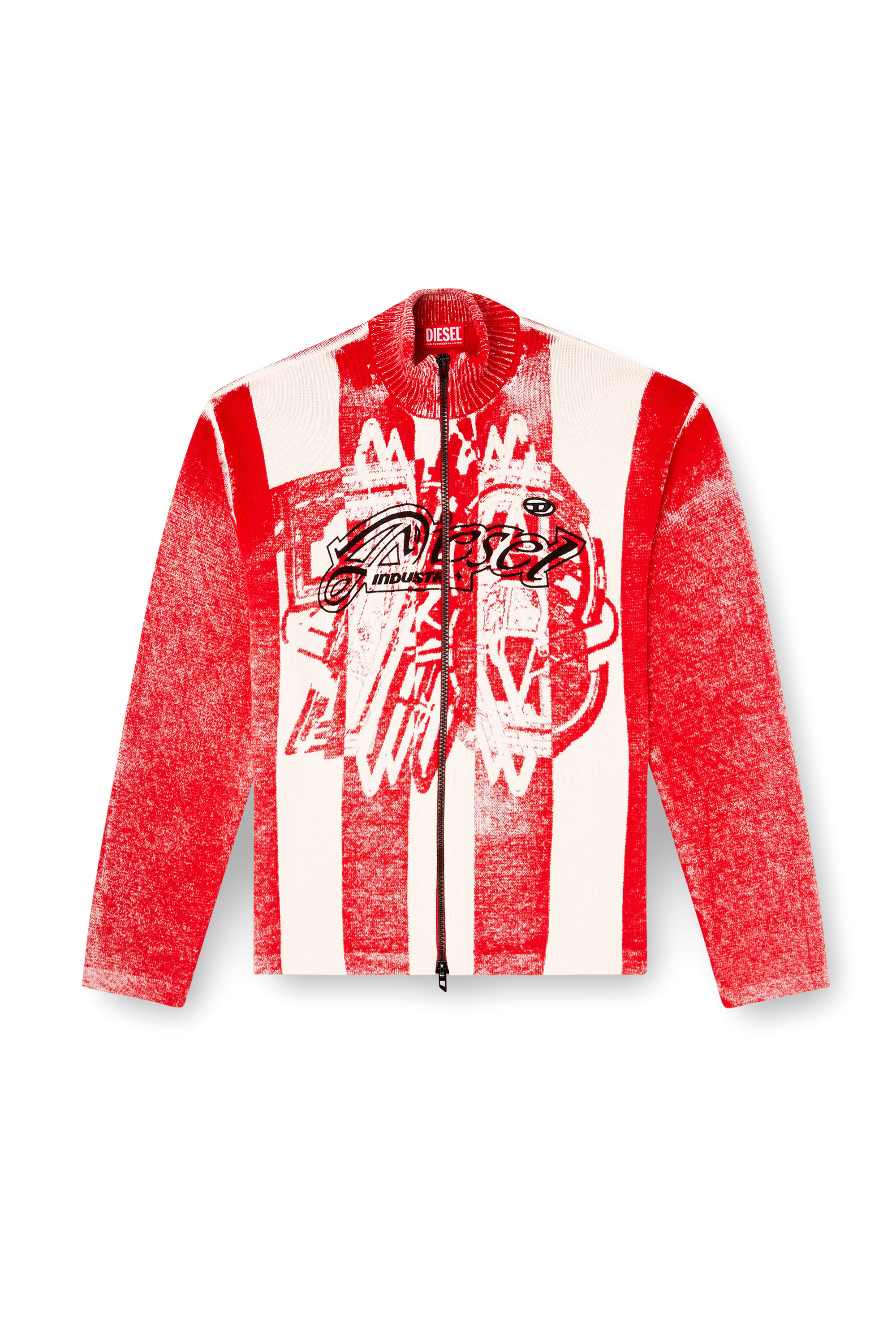 Diesel - K-OLIBA-JKT, Man's Inside-print striped zipped cardigan in null - 3