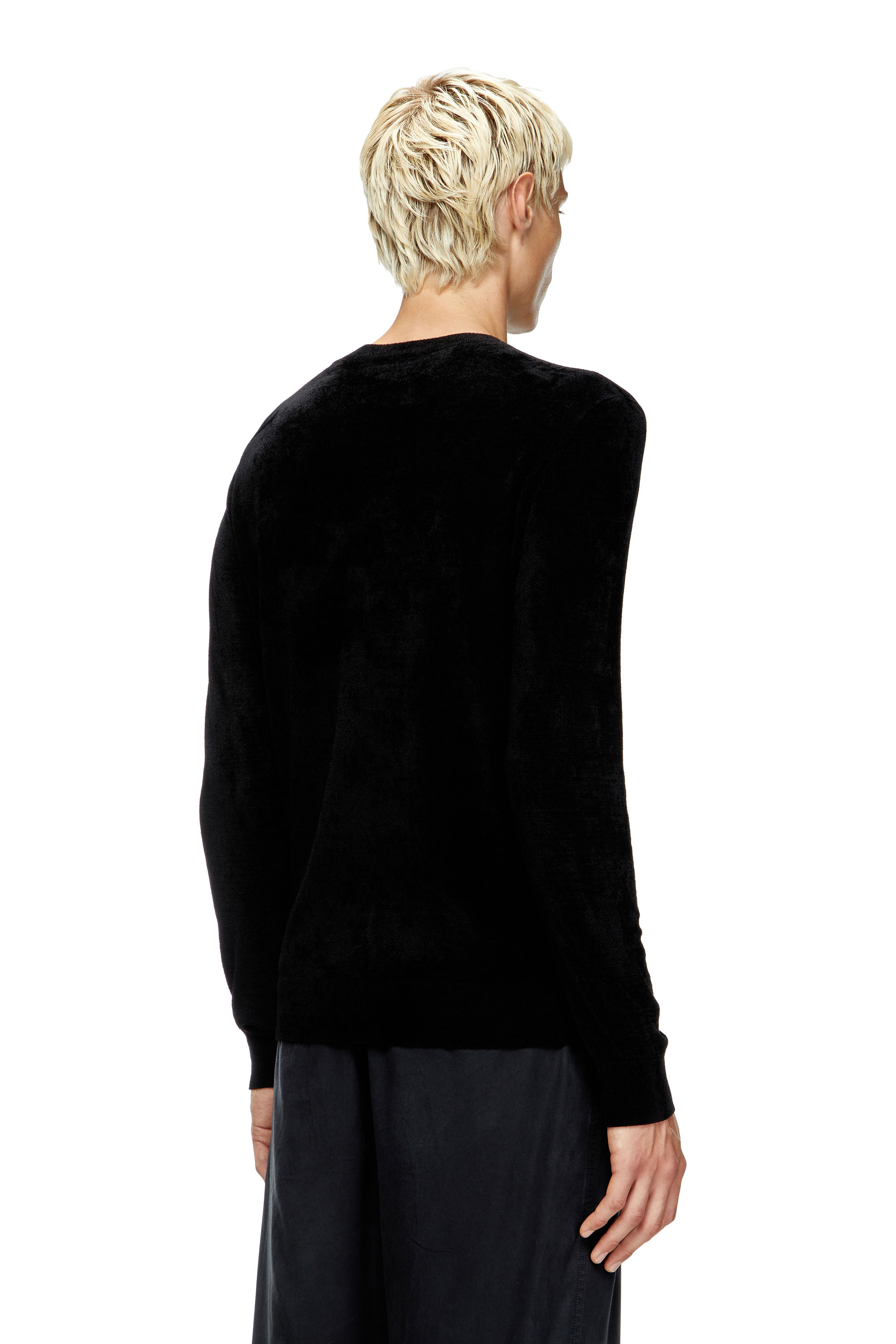Diesel - K-CEVRO, Man's Chenille jumper with cut-out logo in null - 4