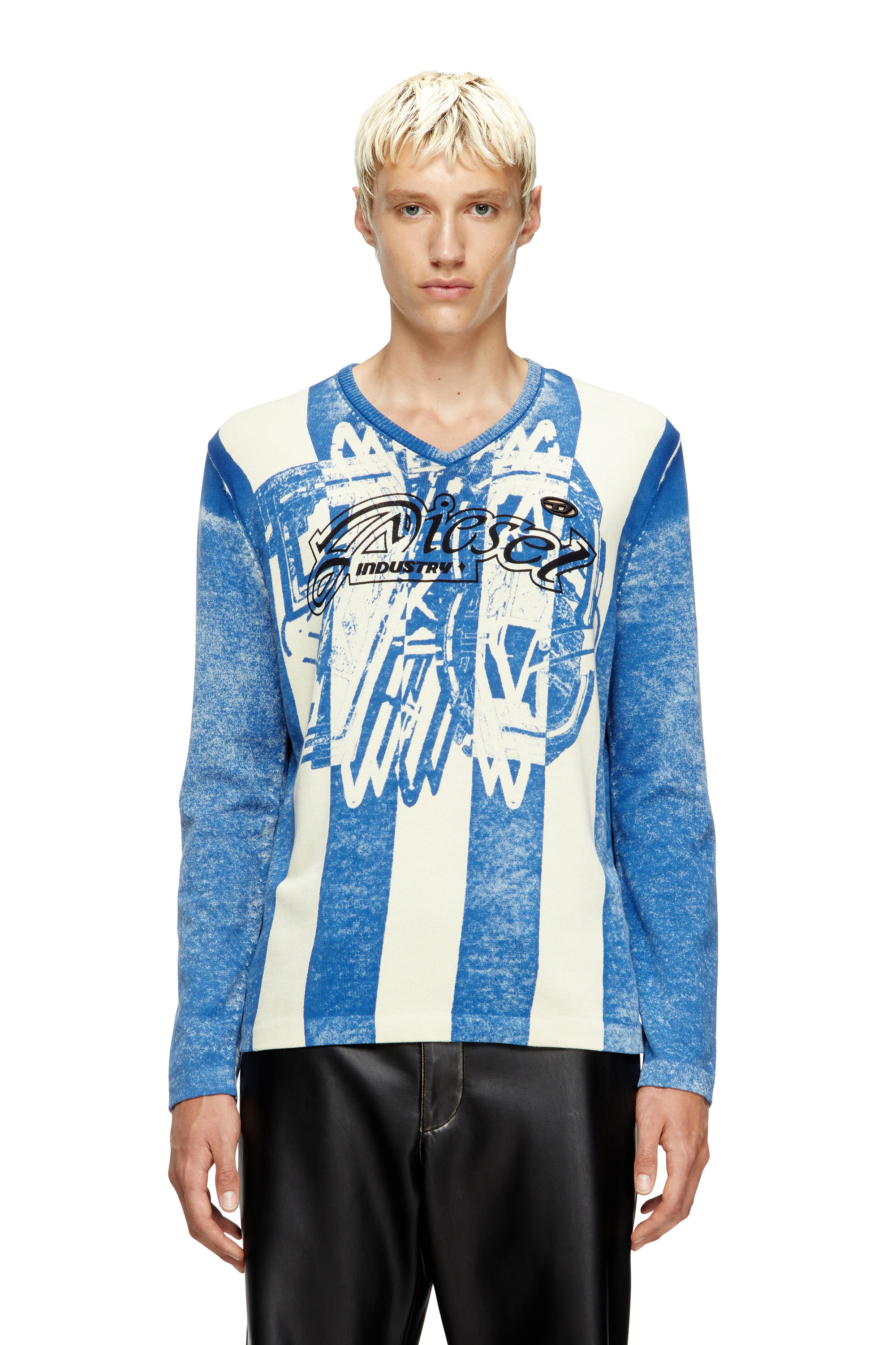 Diesel - K-OLIBA-V, Man's Inside-print striped jumper in null - 1