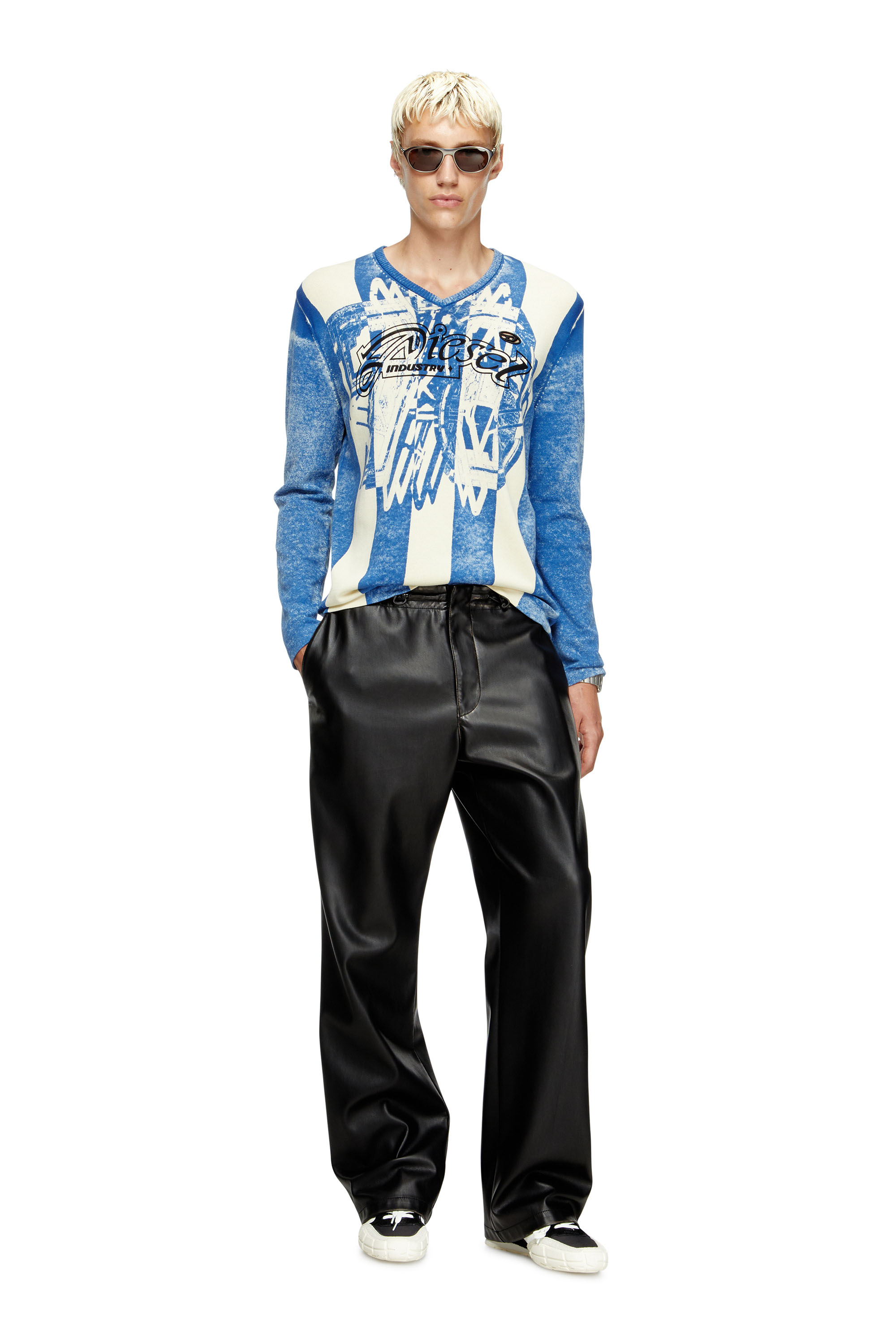 Diesel - K-OLIBA-V, Man's Inside-print striped jumper in null - 2