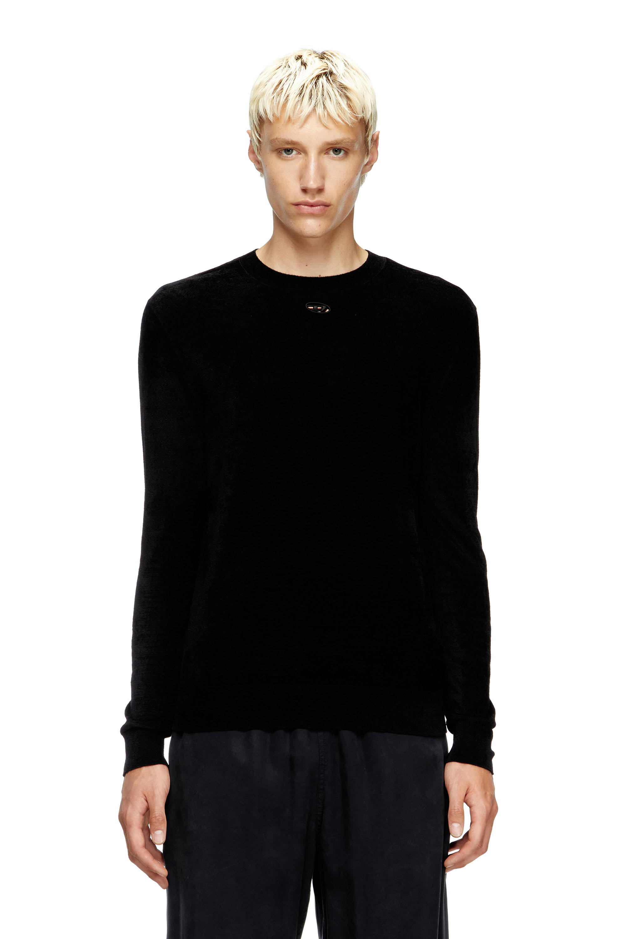 Diesel - K-CEVRO, Man's Chenille jumper with cut-out logo in null - 1