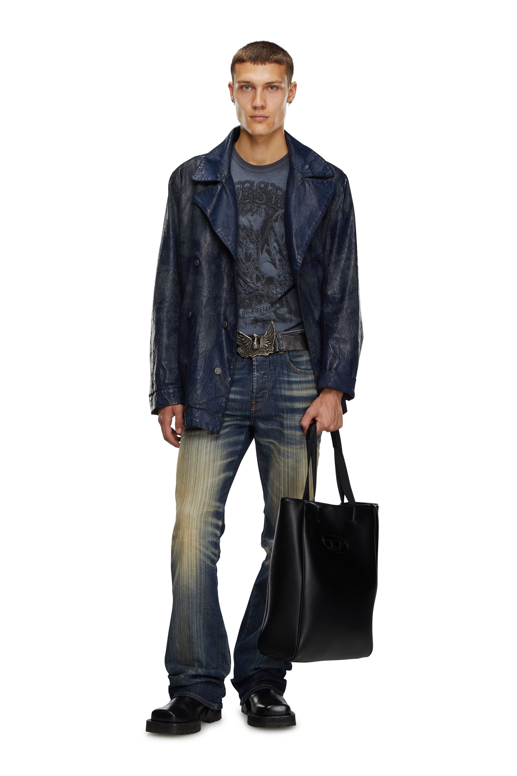Diesel - HOLI-D SHOPPER NS, Unisex's Holi-D-Tote bag in bonded technical fabric in Black - 2