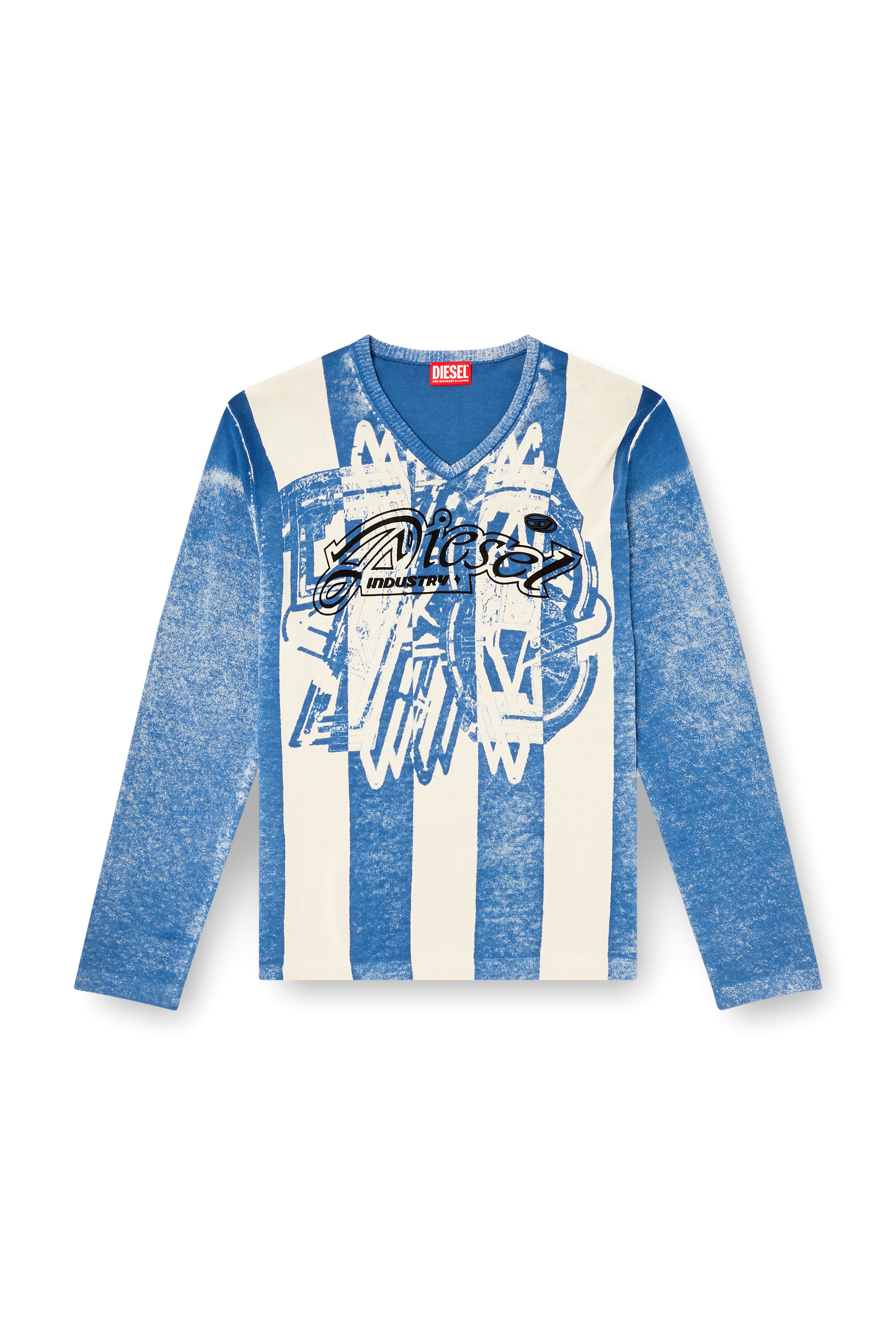 Diesel - K-OLIBA-V, Man's Inside-print striped jumper in null - 3