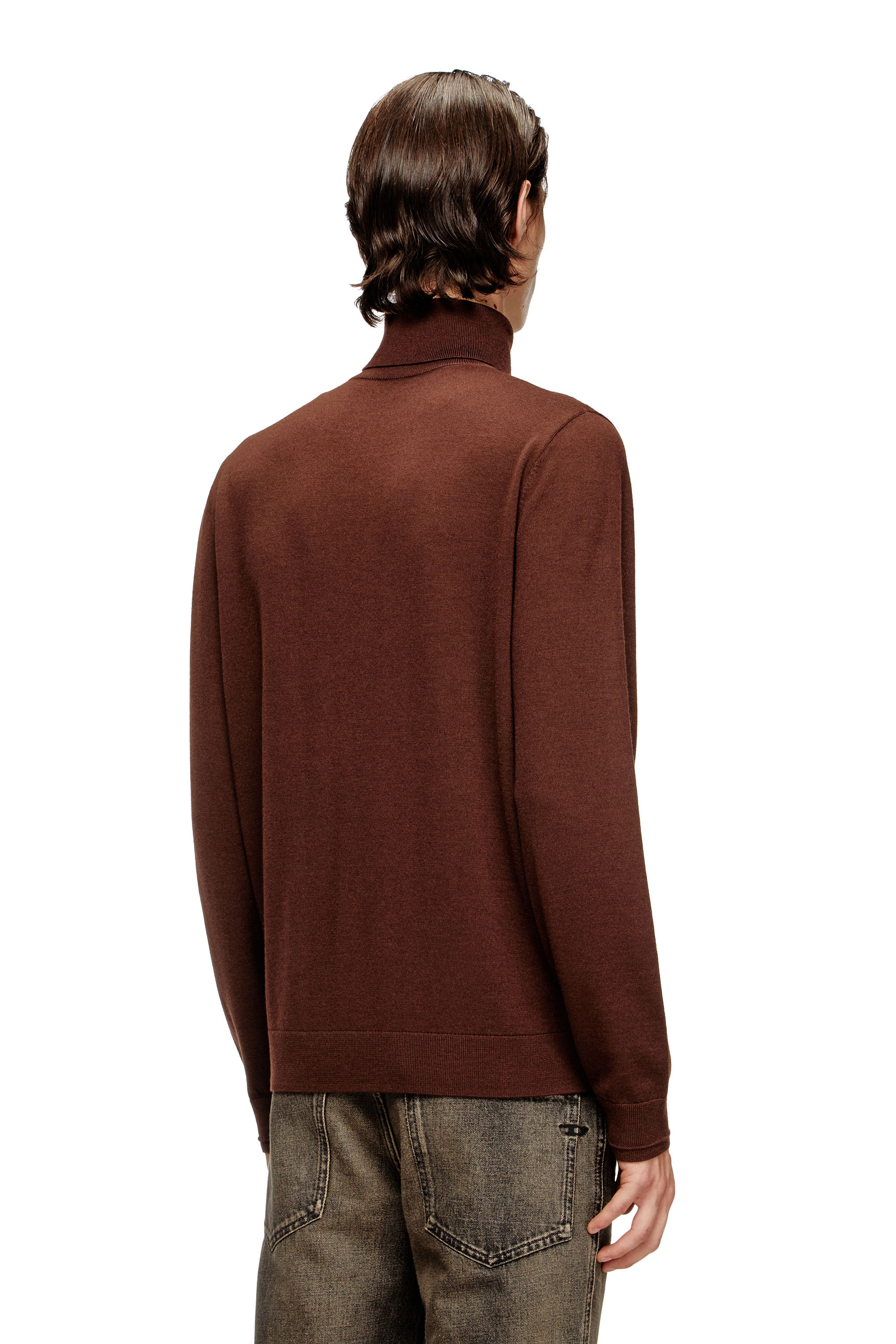 Diesel - K-VARTA, Man's Wool turtleneck jumper with cut-out logo in null - 4